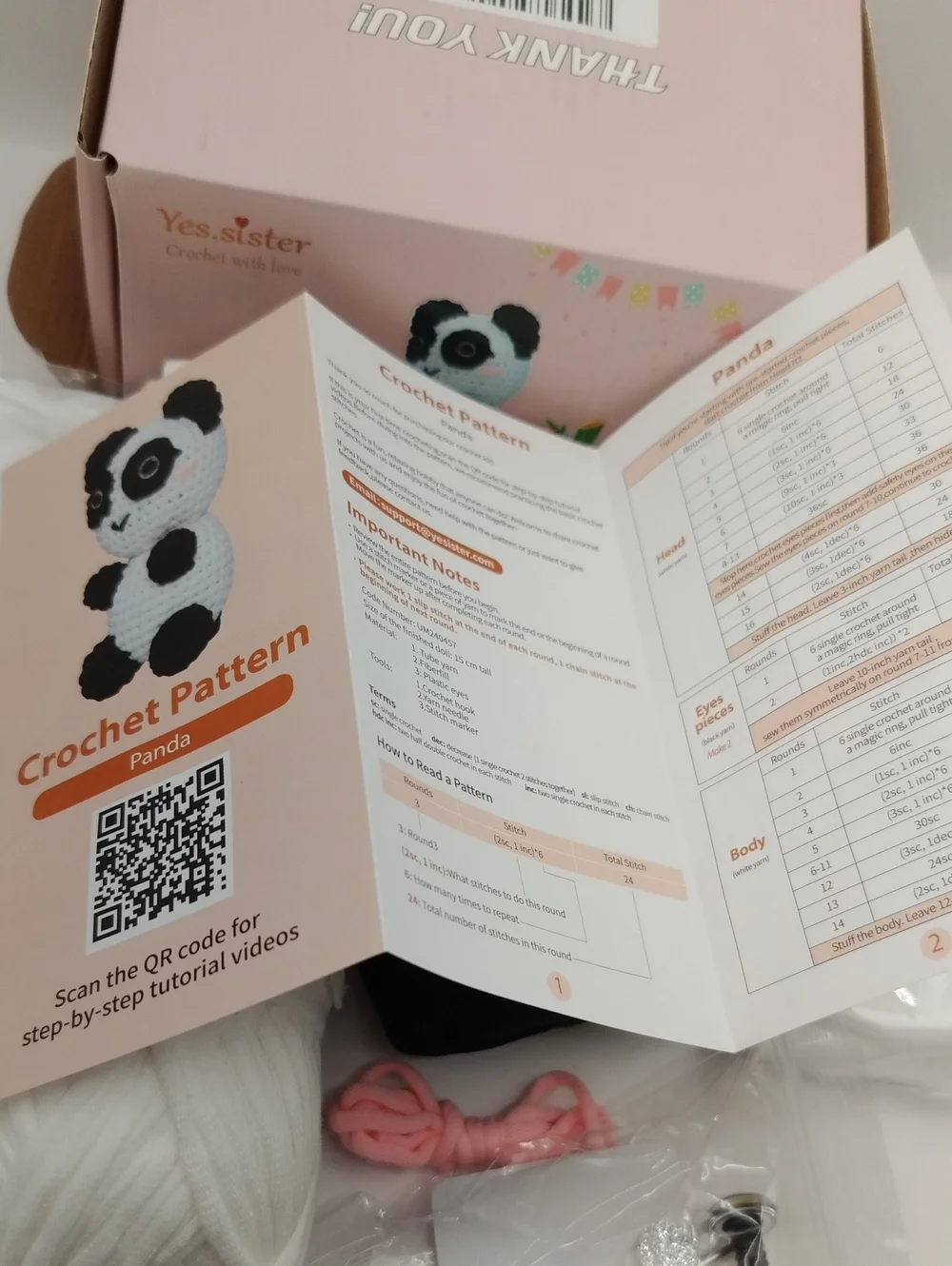 yes.sister! PANDA Amigurumi Crochet Kit DIY Hand-Knitting 6